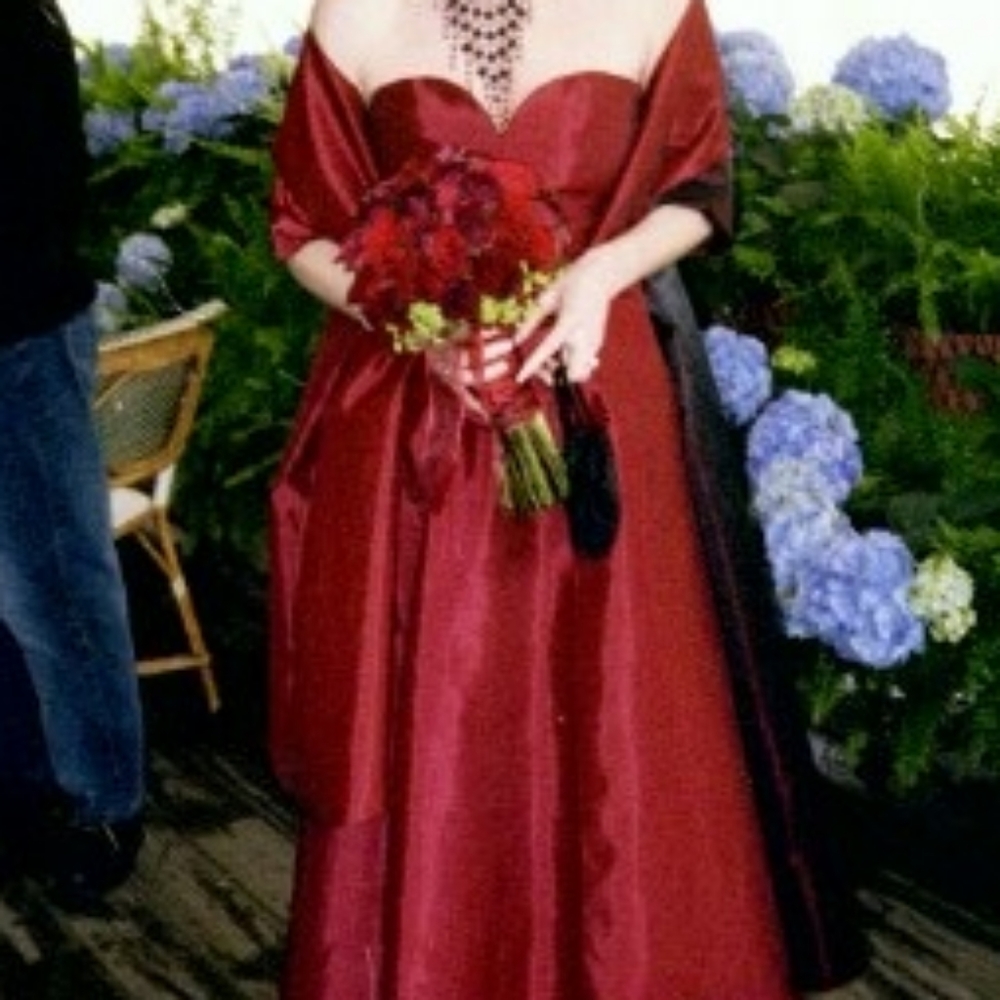Custom Novobatzky Couture Red Wedding Dress